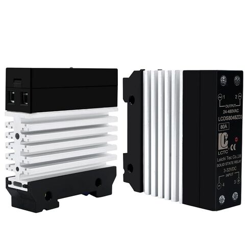 SSR 80 DA DC to AC 80A Solid State Relay with Radiator, DIN Rail Mount, Automatic Operation, 3-32V DC Input, 24-480V AC Output in Kuwait