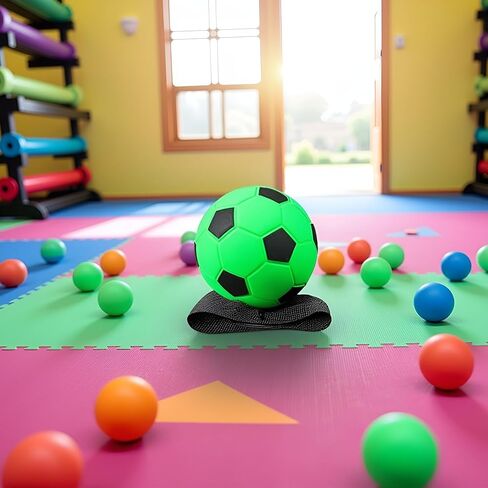 Green Wrist Return Ball Rubber Sport Ball with Wrist Strap and String Rebound Bouncy Balls Wrist Rebound on Elastic String Exercise Play, Sports Reaction Balls in Kuwait