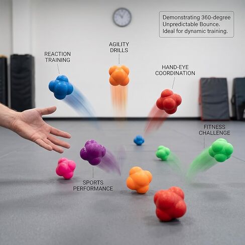 مجموعة كرات تدريب على التفاعل مكونة من 6 قطع، كرة منعكسة للتدريب على التنسيق بين اليد والعين، كرات تدريب منعكسة للسرعة in Kuwait