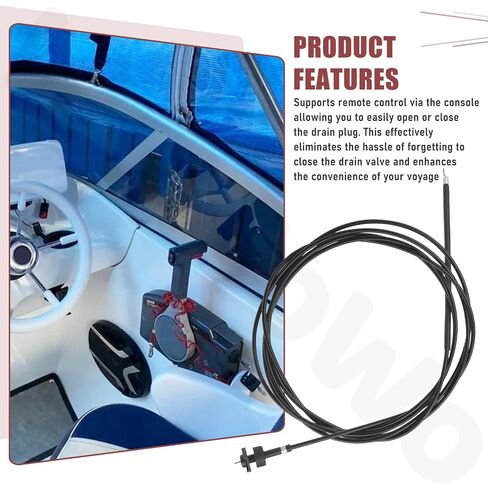12 Foot Control Cable Compatible with Re-mote Drain Plug Baitwells Livewells and Ballast Configurations in Kuwait