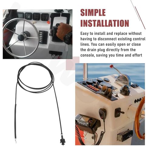 12 Foot Control Cable Compatible with Re-mote Drain Plug Baitwells Livewells and Ballast Configurations in Kuwait