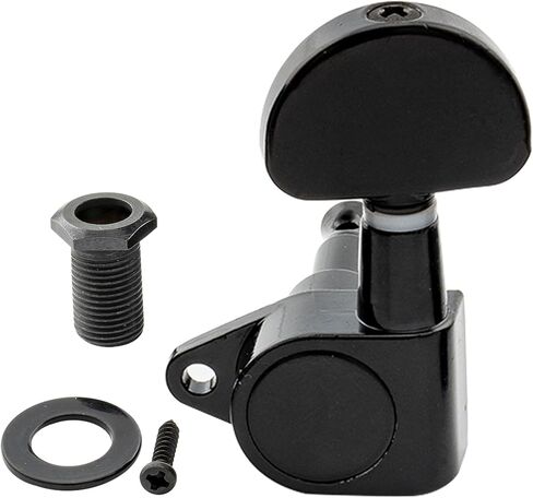 Musiclily Basic R15A 3R3L 15:1 Ratio Full Sealed Machine Heads Tuners Tuning Pegs Keys with Half Moon Button Right Angle Screw for Acoustic Electric Guitar, Chrome in Kuwait
