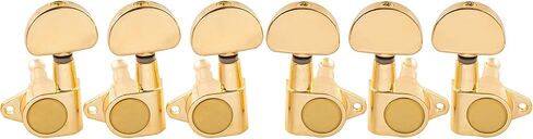 Musiclily Basic R15A 3R3L 15:1 Ratio Full Sealed Machine Heads Tuners Tuning Pegs Keys with Half Moon Button Right Angle Screw for Acoustic Electric Guitar, Chrome in Kuwait