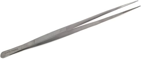 Multifunction Lab Tweezers Narrow Micro Point Fine Serrations Stainless Steel Forceps - 10" Straight in Kuwait