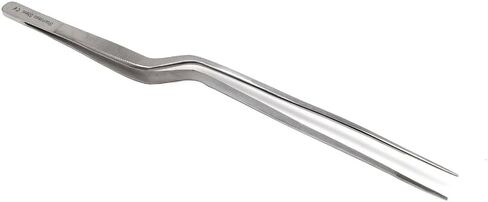 Precision Long Slim Tweezers with Very Fine Serrated Tips Stainless Steel Lab Forceps (Bayonet Handle - 12") in Kuwait
