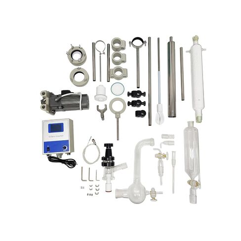 10L Single Layer Glass Reactor Distillation Mixer 110V | 2000W Heating, RT-200℃±0.2℃. 304 SS Bath, GG17 Flask, PTFE Seal, Dual Display, 1.5L Funnel, Vacuum -0.098Mpa in Kuwait