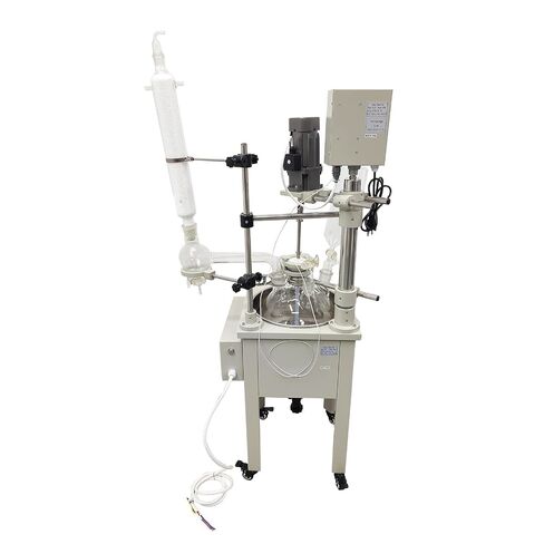 10L Single Layer Glass Reactor Distillation Mixer 110V | 2000W Heating, RT-200℃±0.2℃. 304 SS Bath, GG17 Flask, PTFE Seal, Dual Display, 1.5L Funnel, Vacuum -0.098Mpa in Kuwait