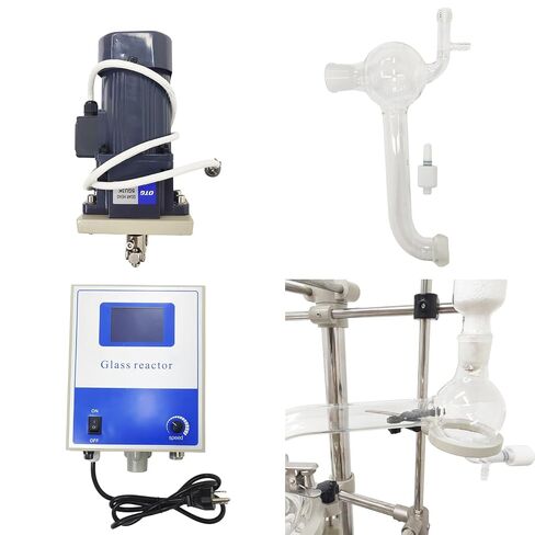 10L Double-Layer Glass Reaction Kettle with Digital Display | GG-17 glass, -80~200°C. PTFE seal, 0-500RPM stirrer, S-coil condenser. Mobile frame, for chemical & laboratory R&D. 110V in Kuwait