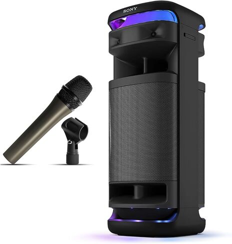 Sony ULT Tower 10 Party Speaker (Black) Bundle with Wired Unidirectional Dynamic Microphone with 10 Feet Cable (Black) in Kuwait