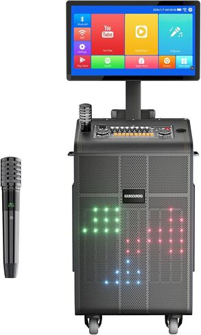 Smart Karaoke Machine with 23.8Inch Touch Screen & Lyrics Display, Up to 2000W Powerful Speaker, Super Deep Bass Sound for Home Party, Outdoor - Perfect for Adults, Kids, Singers & Music Lovers in Kuwait