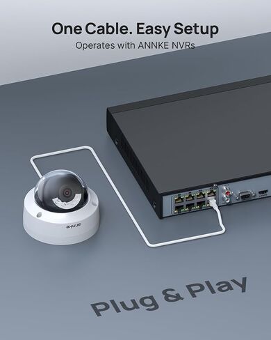 ANNKE 3K PoE Surveillance Camera Outdoor with Mic, 5MP Home IP Security Cameras with 2.8mm Lens, Human/Vehicle Detection, Color Night Vision, 114°FOV Wide View Angle, Up to 512GB Micro SD Card, AH500 in Kuwait