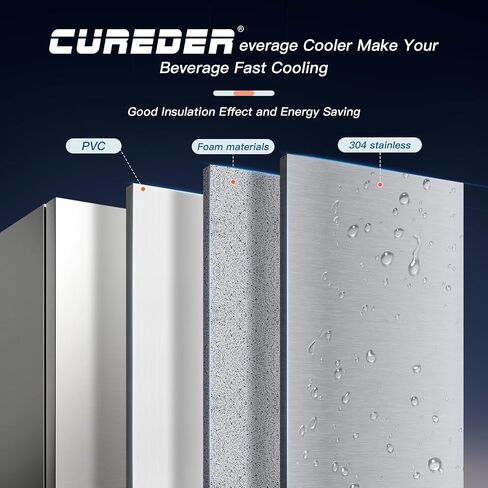 15 Inch Outdoor Refrigerator, Weather Proof Stainless Steel Beverage Beer Cooler Under Counter Fridge, Indoor/Outdoor Refrigerator with 3 Shelves for Patio Kitchen and Commercial Use in Kuwait