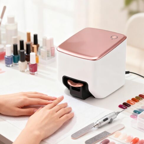 Source factory wholesale, 3D printer portable nail printer, 4800dpi high resolution smart machine, automatic nail recognition, compatible with iOS/, suitable for home and nail salon use in Kuwait