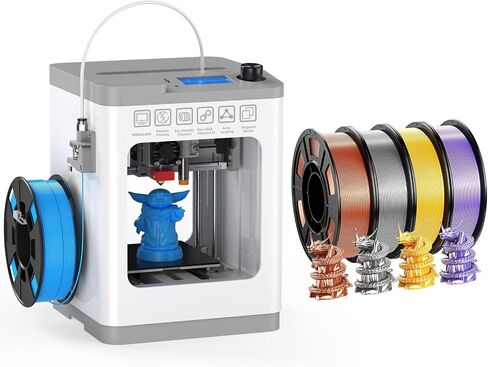HEPHI3D Tina2 Fully Assemble 3D Printer Kit with 4 Colors Silk PLA Filament Bundle, Auto Leveling Bed Mini 3D Printers for Beginners and Kids, School, Office, Home Using in Kuwait