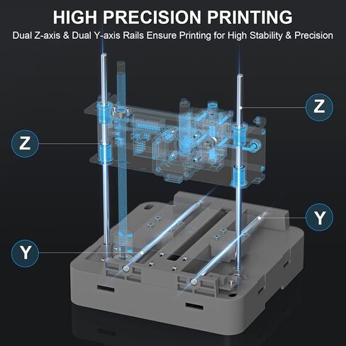 HEPHI3D Tina2 Fully Assemble 3D Printer Kit with 4 Colors Silk PLA Filament Bundle, Auto Leveling Bed Mini 3D Printers for Beginners and Kids, School, Office, Home Using in Kuwait