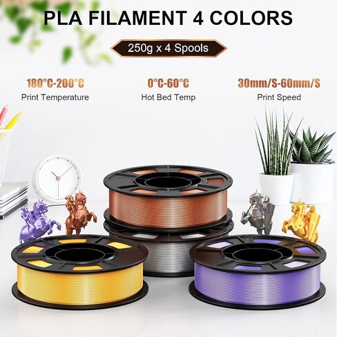 HEPHI3D Tina2 Fully Assemble 3D Printer Kit with 4 Colors Silk PLA Filament Bundle, Auto Leveling Bed Mini 3D Printers for Beginners and Kids, School, Office, Home Using in Kuwait