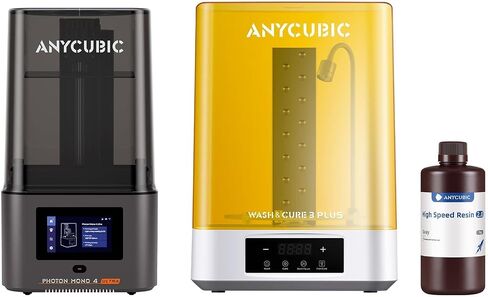 ANYCUBIC Photon Mono 4 Ultra، محطة غسيل وعلاج 3 Plus وراتنج عالي السرعة رمادي 1 كجم، حزم طابعة ثلاثية الأبعاد من الراتنج in Kuwait