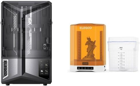 طابعة ELEGOO Saturn 4 Ultra 16K الراتنج ثلاثية الأبعاد MSLA ومحطة الغسيل والمعالجة ELEGOO Mercury Plus 3.0 in Kuwait