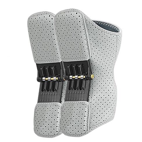EUNOGO Ms 2 PCS Knee Protection Booster, Joint Support Spring Knee Stabilizer Pad with 3 Springs, Power Knee Stabilizer Pads for Men Women, Climbing, Squat, Volleyball(Gray,X-Large) in Kuwait