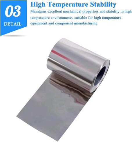 99.9% Pure Nickel Metal Foil Length 1 Meter Width 100Mm Thickness 0.08-0.2Mm Perfect for Battery Manufacturing,0.08×100mm×1000mm in Kuwait