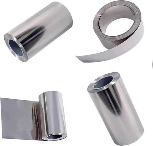 99.9% Pure Nickel Metal Foil Length 1 Meter Width 100Mm Thickness 0.08-0.2Mm Perfect for Battery Manufacturing,0.08×100mm×1000mm in Kuwait