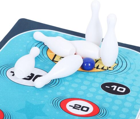Tabletop Bowling Game Bowling Toy Desktop Set Portable Family Game Mat Indoor Play Strategic Hand Eye Coordination with Anti Slip Plastic Cloth for Kids Teens in Kuwait