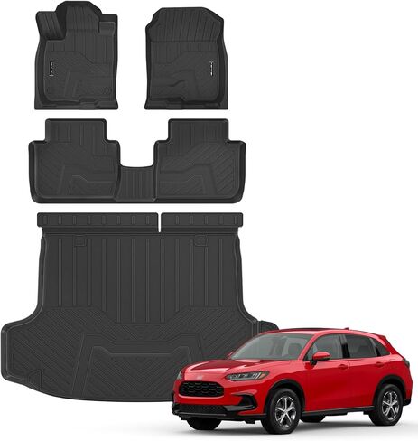 Floor Mats for Ford F150/F-150 2015-2024 2025 SuperCrew Cab (Includes 22-24 Lightning Models) All Weather Protection TPE Rubber Floor Liners Accessories, Odorless Anti-Slip, 1st & 2nd Row, Black in Kuwait