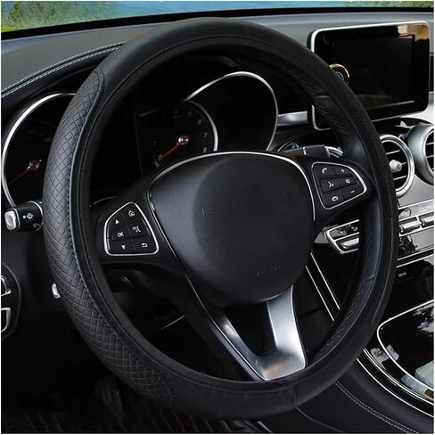 Wheel Protector Cover Car Steering Wheel Cover Skidproof Auto Steering- Anti-Slip Embossing Steering Protective Case Cover(Black) in Kuwait