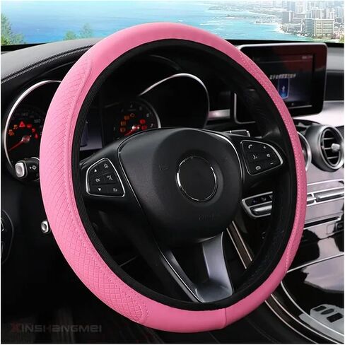 Wheel Protector Cover Car Steering Wheel Cover Skidproof Auto Steering- Anti-Slip Embossing Steering Protective Case Cover(Black) in Kuwait
