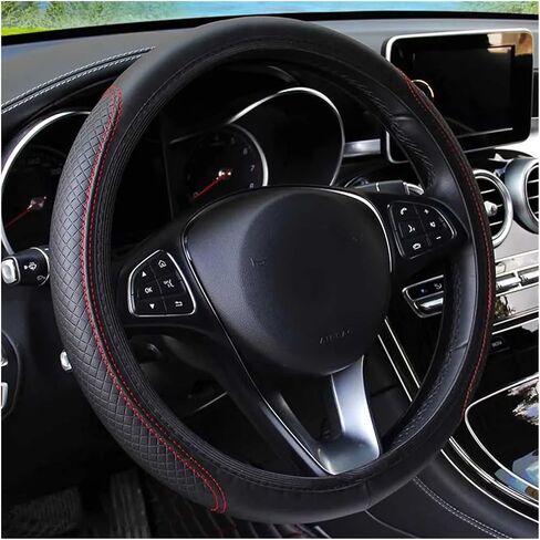 Wheel Protector Cover Car Steering Wheel Cover Skidproof Auto Steering- Anti-Slip Embossing Steering Protective Case Cover(Black) in Kuwait