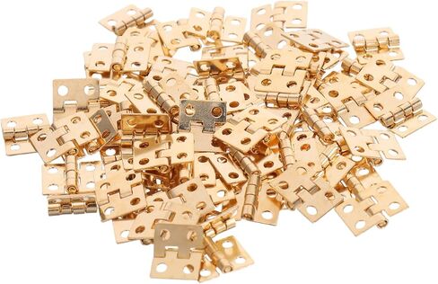 100pcs Mini Copper Butt Hinges Small Jewelry Box Support Hinges with Screws for Wooden Boxes Drawer and Craft Restoration in Kuwait
