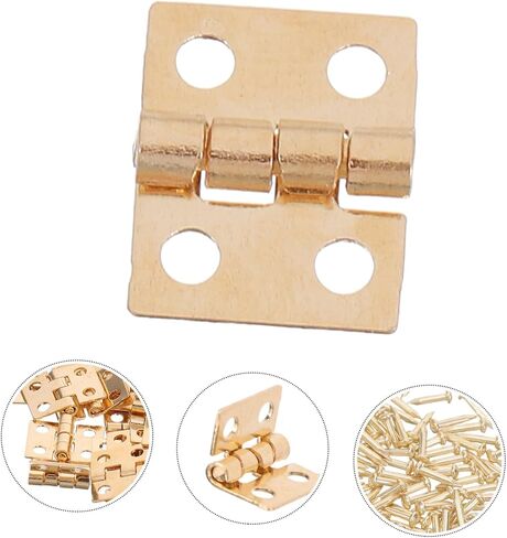 100pcs Mini Copper Butt Hinges Small Jewelry Box Support Hinges with Screws for Wooden Boxes Drawer and Craft Restoration in Kuwait