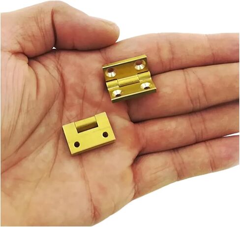 10pcs Mini Brass Hinges 19 * 12.5mm 4-Holes Butt Hinge 90 Degree Positioning Jewelry Box Wooden Wine Case Chest Fittings in Kuwait