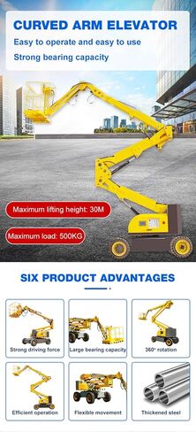 Portable Telescopic Boom Lift, Hydraulically Powered Mini Crane – Mobile Lifting Solution for Construction, Workshops & Indoor Maintenance in Kuwait