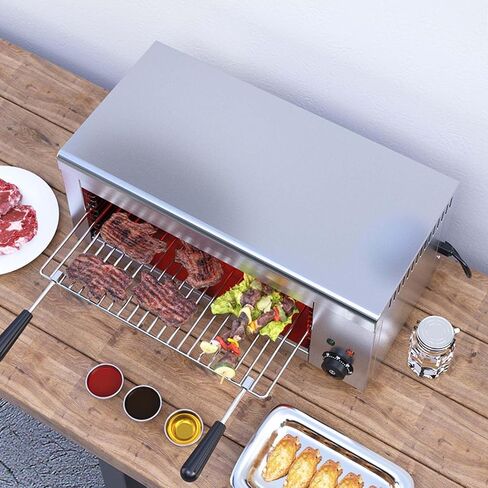 Electric Cheese Melter Cheesemelter Grill - 2000W Precise - Wall-Mountable, 122–572°F - Commercial Stainless Steel Salamander Broiler - for Melt Cheese, Toast Sandwiches, Grill Steaks in Kuwait