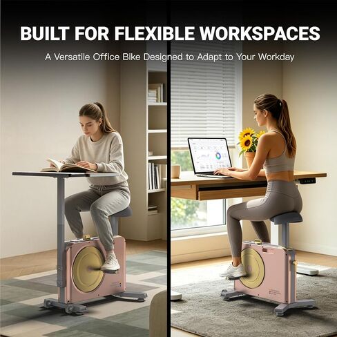 HARISON Exercise Bike with Desk for Home Office, Workstation Cycling Bike with Adjustable Desk, 8 levels Magnetic Resistance Indoor Bike for Working, Studying & Low Impact Cardio bike in Saudi Arabia