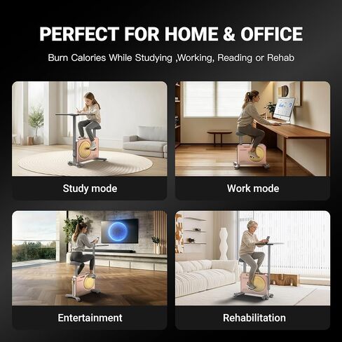 HARISON Exercise Bike with Desk for Home Office, Workstation Cycling Bike with Adjustable Desk, 8 levels Magnetic Resistance Indoor Bike for Working, Studying & Low Impact Cardio bike in Saudi Arabia