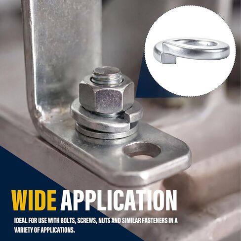 Moxweyeni 200 Pack 1/2 Split Lock Washer Hot Dip Galvanized Steel Low Carbon Steel Vibration Damping Bolts and Bolt Locking Washers for Indoor and Outdoor Projects Construction Applications in Saudi Arabia