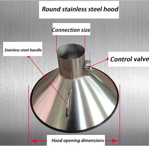 Custom Round Stainless Steel Welding Fume Hood - Laser Smoke Exhaust with Adjustable Suction for Industrial Dust Collection(Diameter 400mm/15.8") in Kuwait