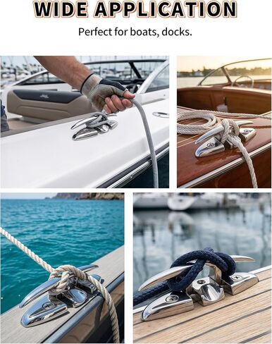 OULEME 5 "6" مربط القارب القابل للطي، 316 الفولاذ المقاوم للصدأ قابل للطي مع مثبتات، مرابط حبل من الدرجة البحرية لقوارب الكاياك واليخوت والعائمة، 2-Pack/4-Pack in Kuwait