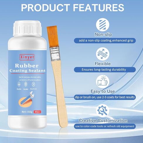 150ml Tool Dip Rubber Coating, Rubber Dip for Tools, Flexible Peelable Protective Coating, Waterproof, Slip Resistance, Breathable for Pliers and Tools DIY Craft, Blue in Kuwait