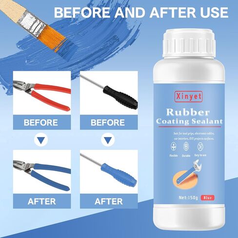 150ml Tool Dip Rubber Coating, Rubber Dip for Tools, Flexible Peelable Protective Coating, Waterproof, Slip Resistance, Breathable for Pliers and Tools DIY Craft, Blue in Kuwait