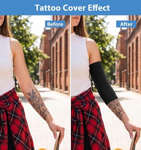 6Pcs Forearm Tattoo Cover Sleeve, Black Arms Tattoo Cover up for Men Women | Forearm Tattoo Cover Sleeve, Black Nylon Tattoo Cover up Sleeve to Cover Arms for Men & Women (7.9 x 3.9 Inches) in Kuwait