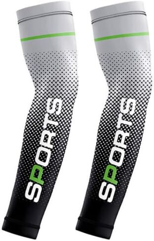 5 Pairs Performance Arm Sleeves Grey Orange Green Dark Blue Light Blue Breathable for Golf Cycling Running in Kuwait