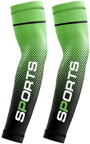 5 Pairs Performance Arm Sleeves Grey Orange Green Dark Blue Light Blue Breathable for Golf Cycling Running in Kuwait