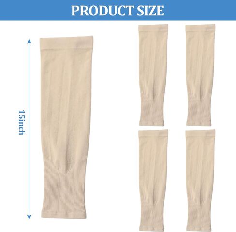 2 Pairs UV Sun Protection Arm Sleeves for Men & Women, Cooling Compression Tattoo Cover Up Sleeves for Sports & Daily Wear (Nude) in Kuwait