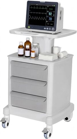 Dental Scanner Cart with 3 Drawers & 4 Wheels & 1 Top Tray Medical Trolley Cart 66 LBS Load for Hospital Clinic Salon Spa Office Bedroom in Kuwait