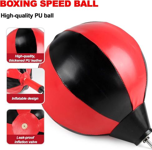 Punching Bag with Stand, Speed Bags for Boxing, Reflex Bag with Gloves – Includes 2 Pairs (L+S), Adjustable Reflex Bar, Punching Bag Set for Adults & Teens, Home Training Stress Relief & Fitness. in Kuwait