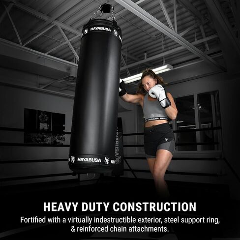 Hayabusa Classic Heavy Bag Pre-Filled Design and Specialized Hanging System - Black, 70lb in Kuwait