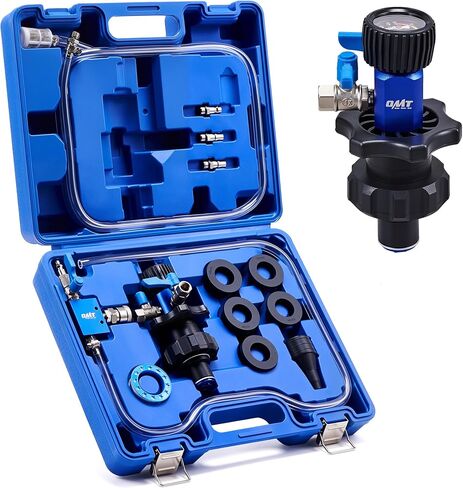 Orion Motor Tech Coolant Vacuum Refill Kit, Cooling System Vacuum Fill Tool with Leak Detector 5 Round Adapters 1 Conical Adapter, Radiator Coolant Fill Kit with Dual-Movement Gauge for Vacuum Leak in Saudi Arabia